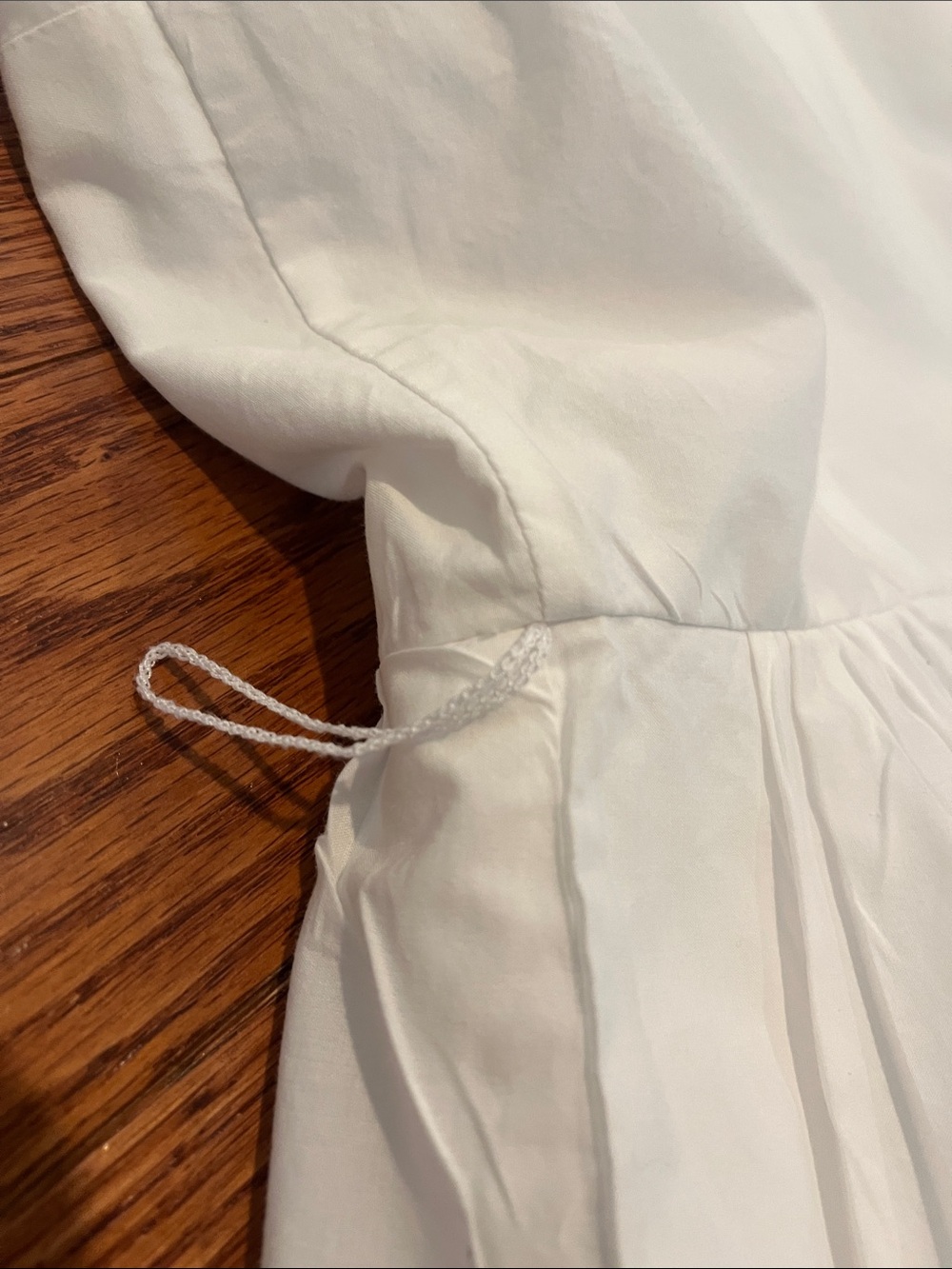 Talbots White V-Neck 3/4 Sleeve Eyelet Trim Belted Midi Shirt Dress, Women's 8 - Picture 8 of 9